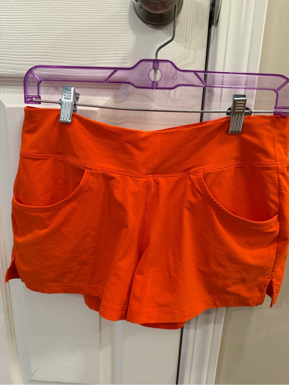 Nike Orange Women's Athletic Shorts with Front Pockets